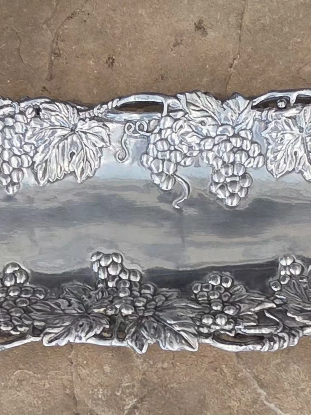 Arthur Court Silver-Tone Grape Motif Appetizer  Tray